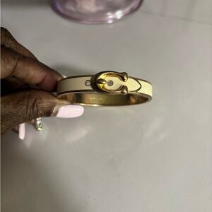 Gold and Cream Coach Women's Bracelet